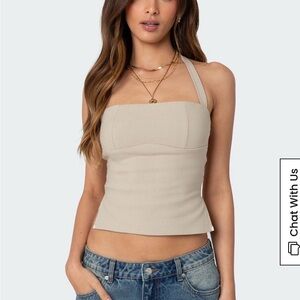 Edikted Beige Halter Neck Women's Top